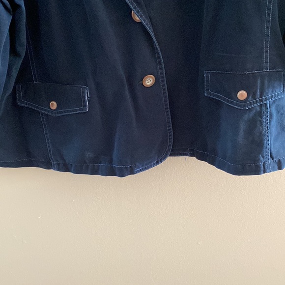 Navy blue Cotton Ginny Plus size jacket. - Picture 4 of 5